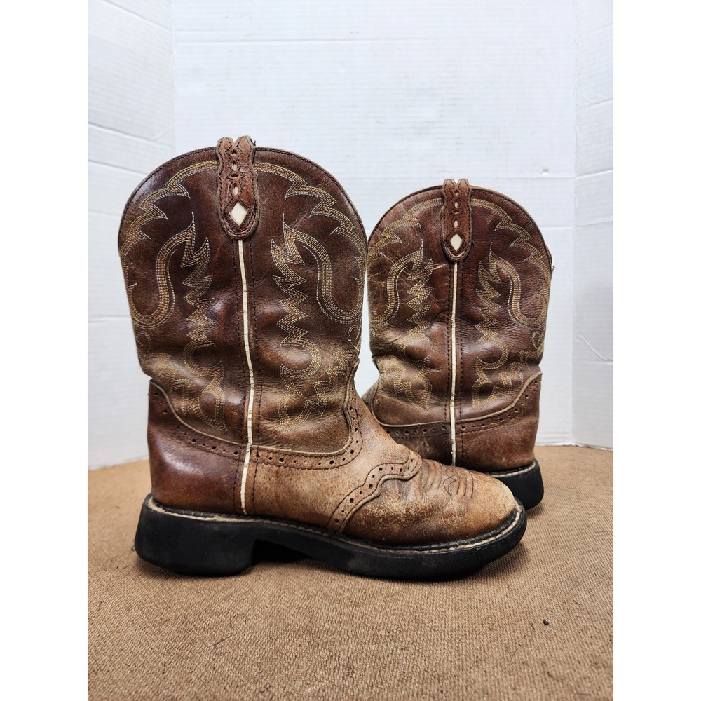 Justin Gypsy Boots Womens 6B Brown Leather Western Workwear - Picture 3 of 8